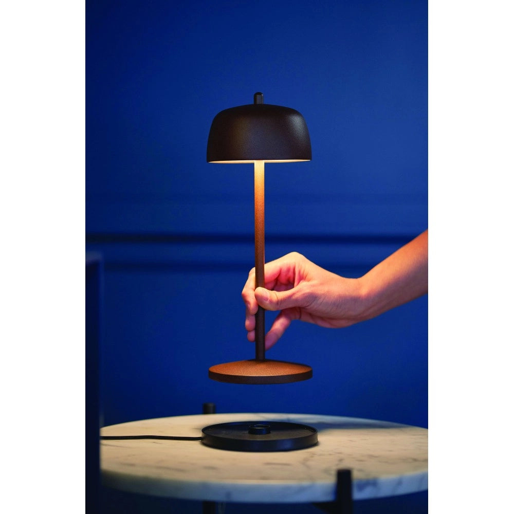 Zafferano Lampada a led da tavolo Circe Corten ricaricabile e dimmerabile