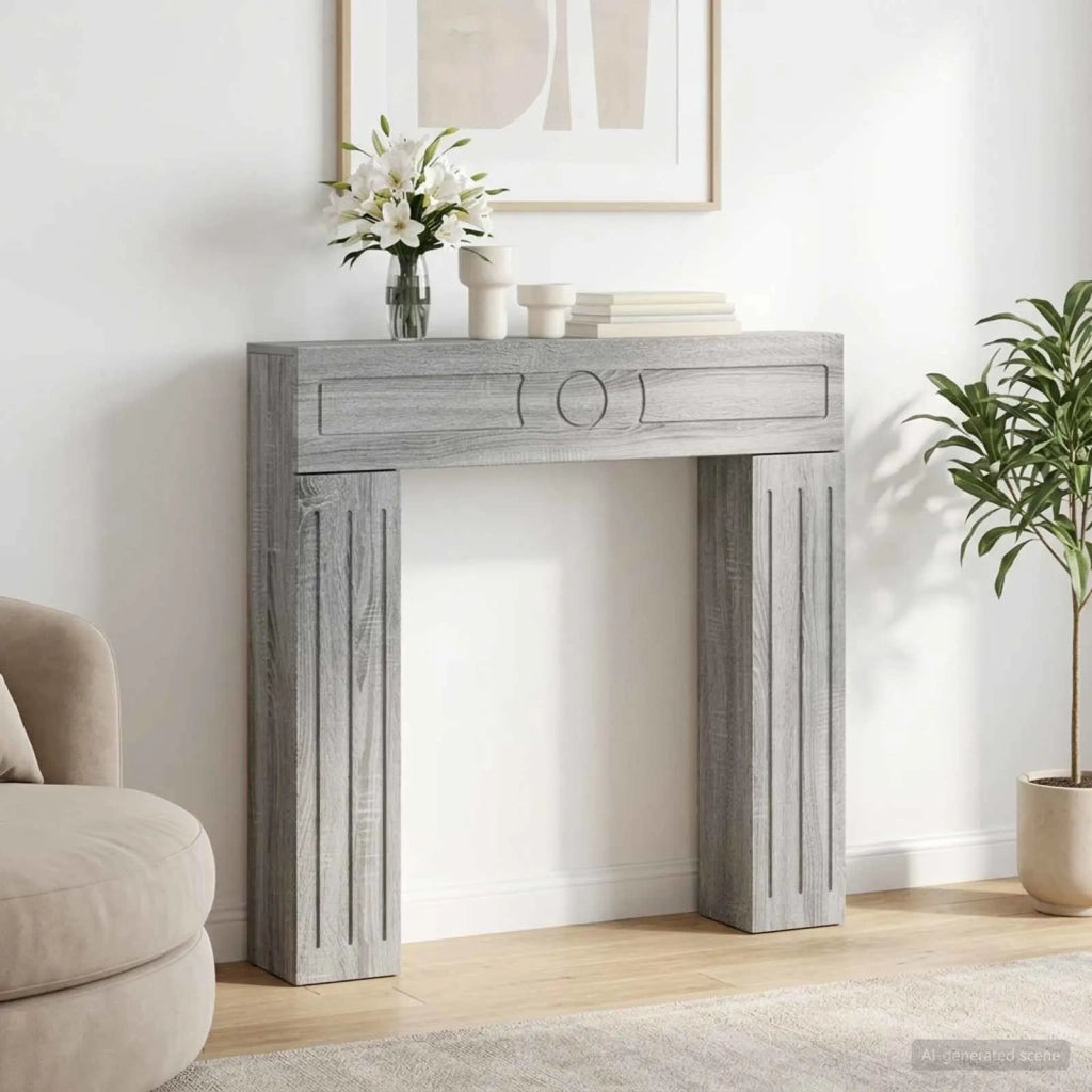 Cornice per camino Sonoma grigio 102 x 18 x 100,5 cm 8006612