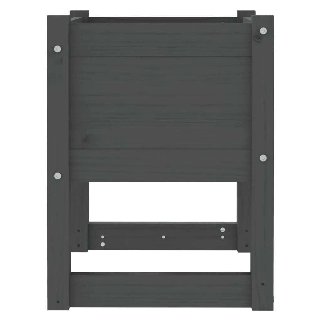 2 pz Fioriere | Cassetta per fiori | Vaso Grigio 40x40x52,5 cm in Legno Massello di Pino