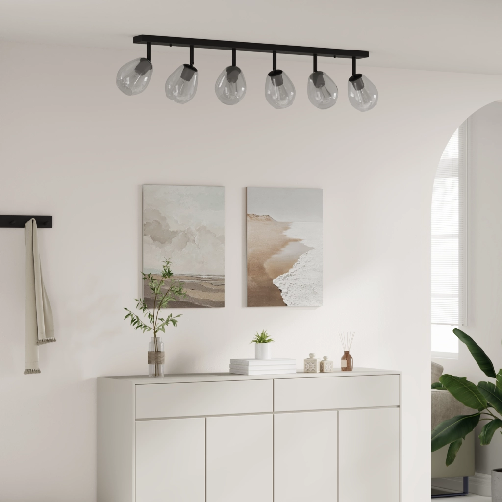 Lampade a soffitto con paralume in vetro regolabile in antracite E27