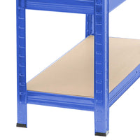Scaffale per carichi pesanti blu 100x50x204cm Scaffale a incastro 5 ripiani 200kg/piano
