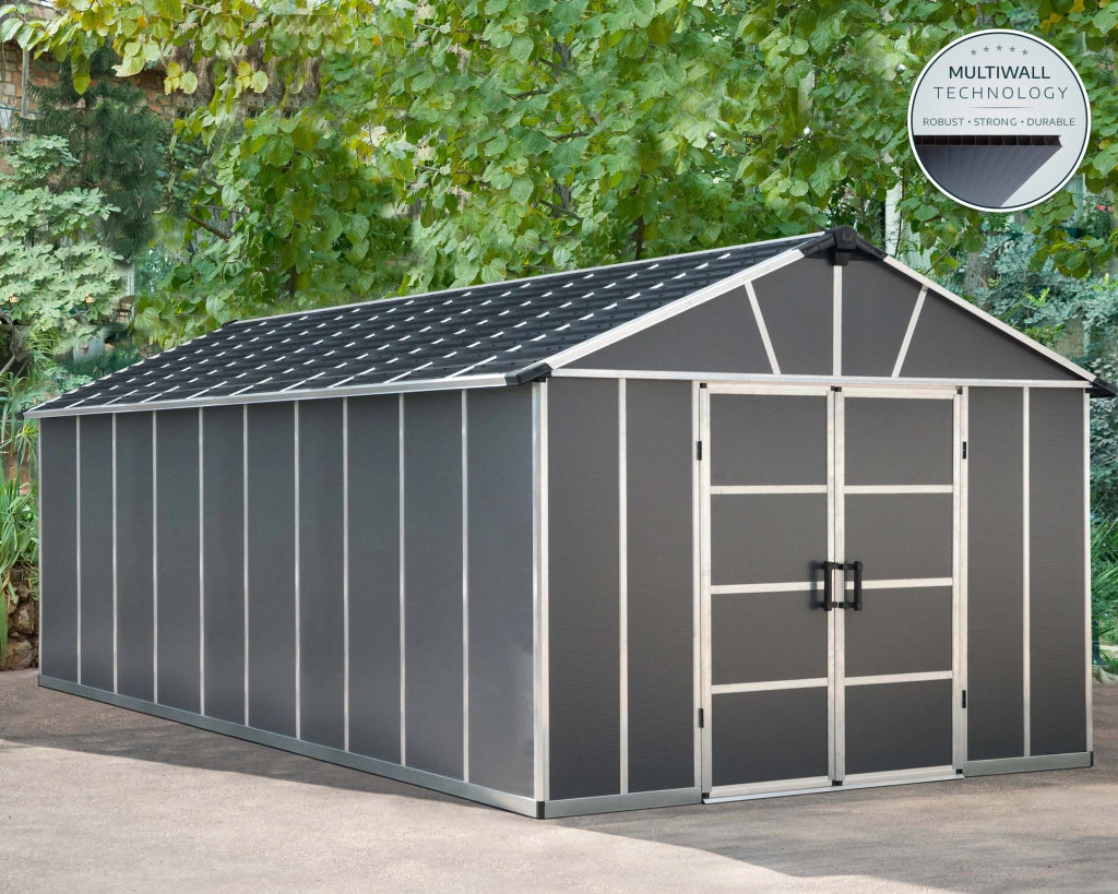 Casetta Da Giardino in Policarbonato Yukon 643X332X252 cm Grigio