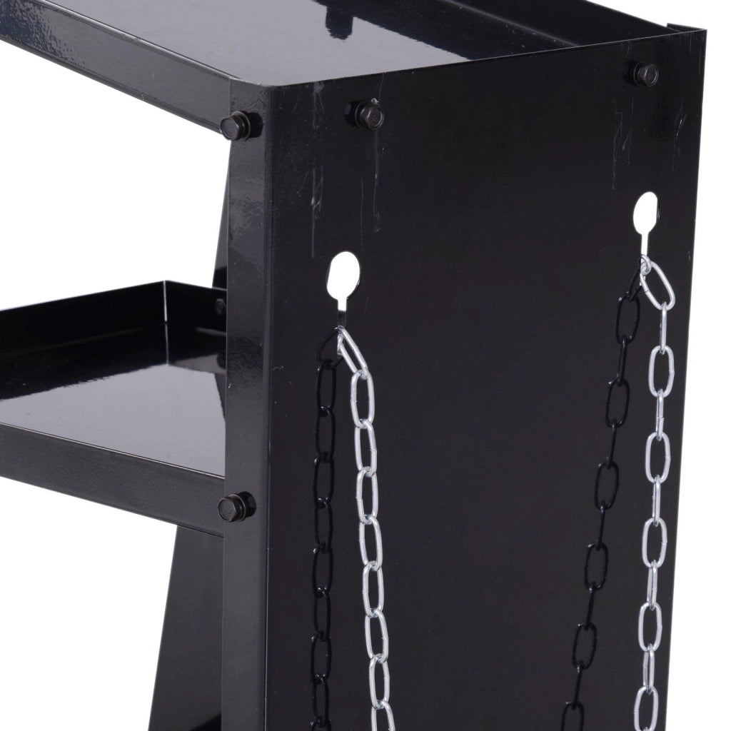 Carrello Porta Utensili Attrezzi a 3 Ripiani 4 Ruote Max 50kg Nero 71x70x39 cm