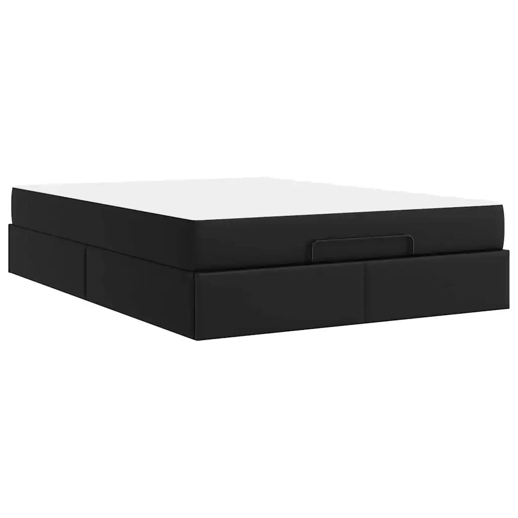 vidaXL Struttura letto con materasso Nero 160 x 200 cm Pelle sintetica