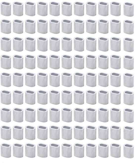 Hulze per Cavo in Alluminio - 100 Pezzi - Ferrule per Cavo - Connettore per Cavo - Adatto per Progetti Tecnici - Protezioni per Cavi in Alluminio