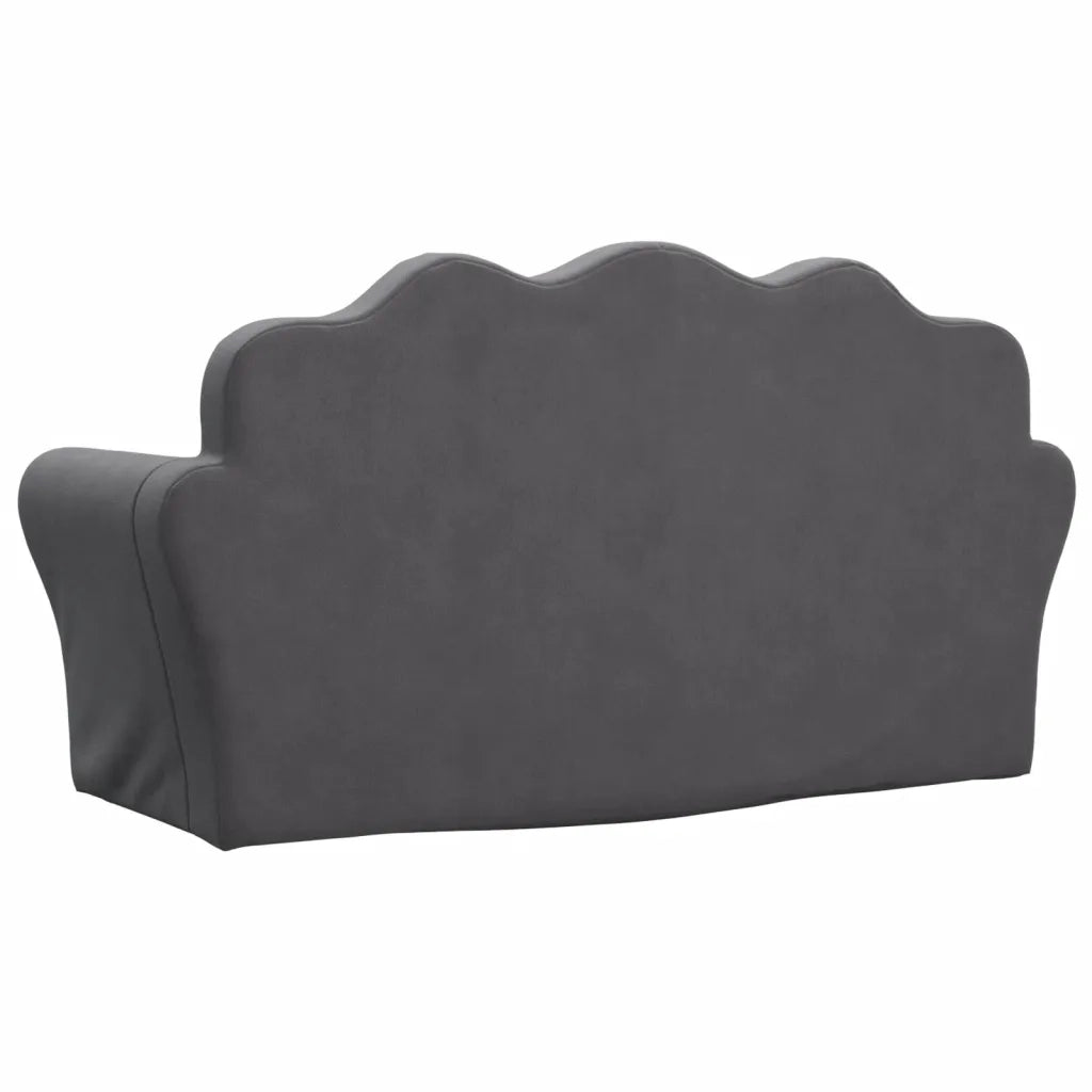 Divano letto | Sof¨¤ letto | Letto singolo per Bambini a 2 Posti Antracite in Morbido Peluche