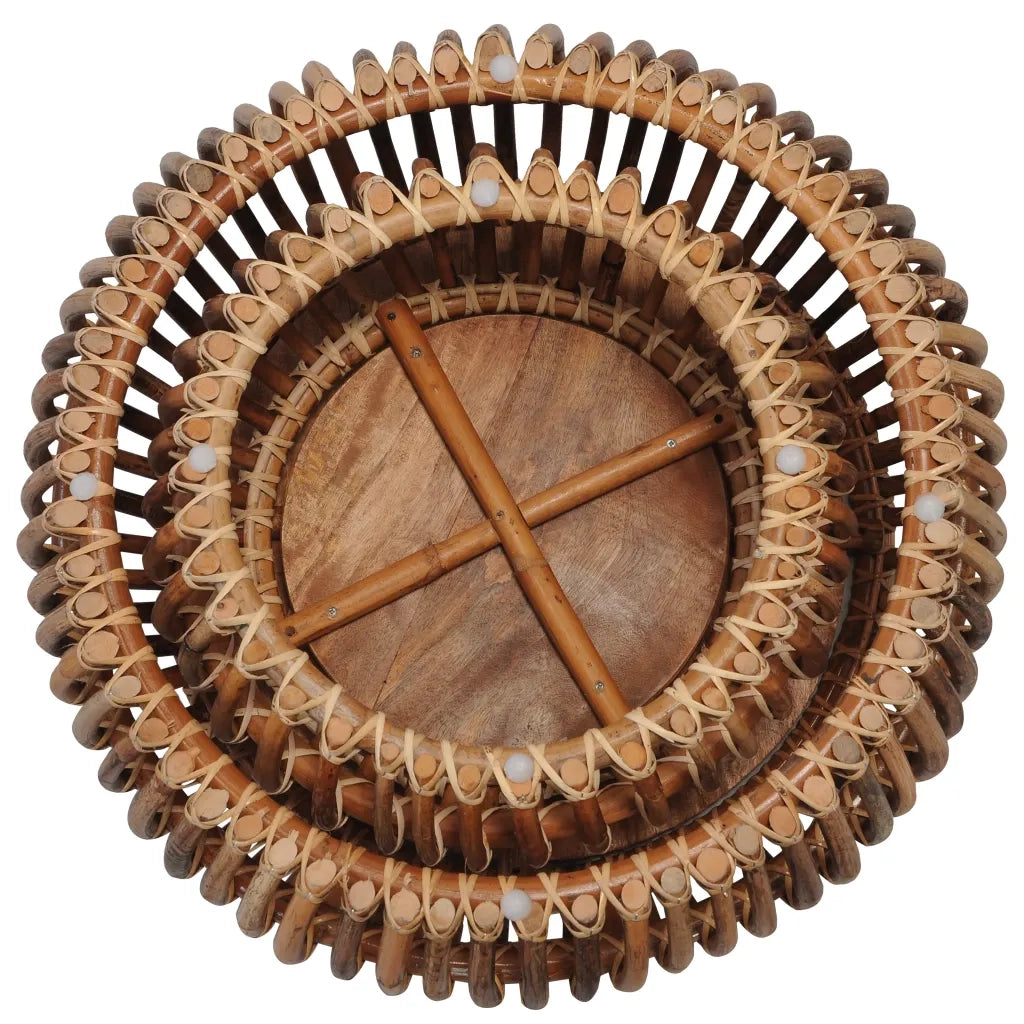Tavolini da CaffÃ¨ 2 pz in Rattan Naturale cod mxl 11574
