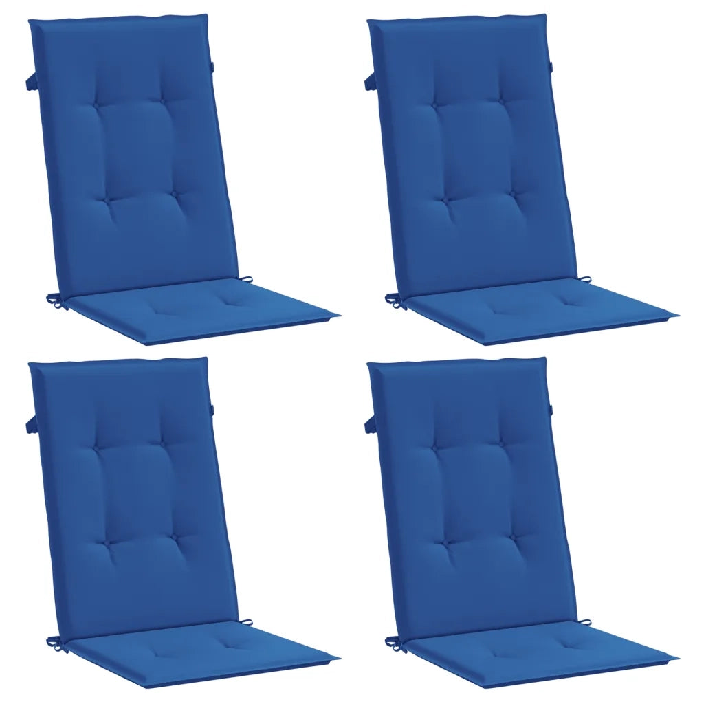 Cuscini per Sedie 4 pz Blu Reale 120x50x3 cm in Tessuto 314117