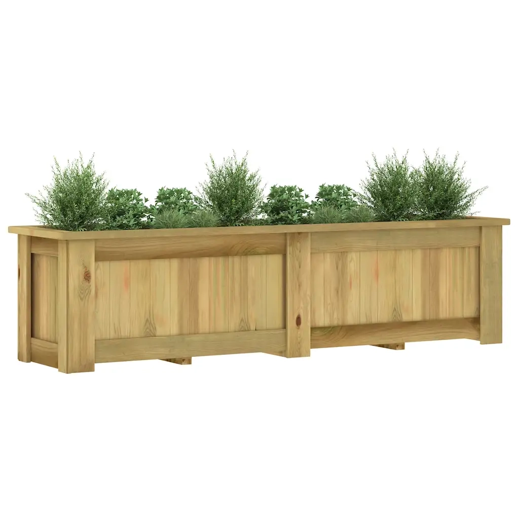 Fioriera Rialzata 196x50x50 cm in Legno di Pino Impregnato