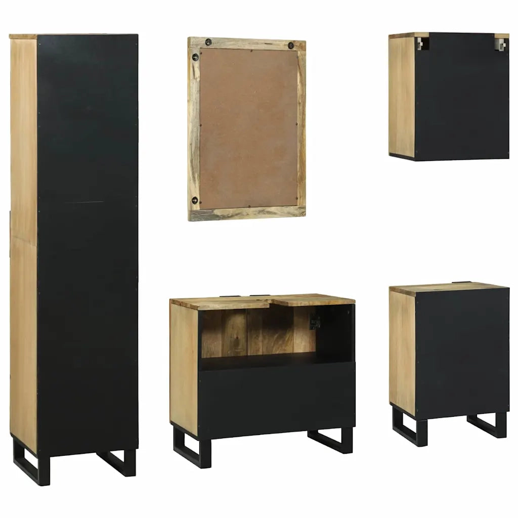 vidaXL Set di mobili per il bagno 5 pcs Marrone 38 x 33 x 160 cm