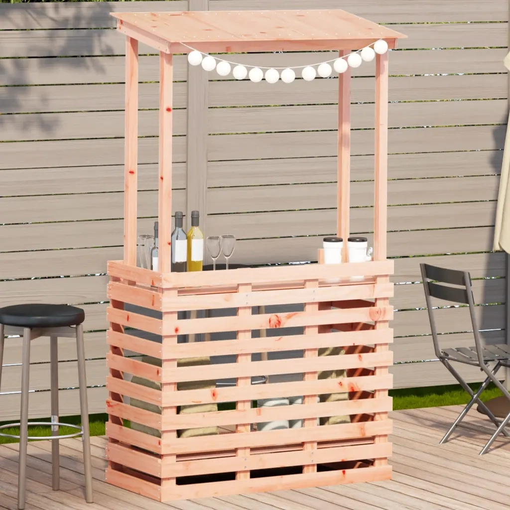 Tavolo Bar da Esterno con Tetto 112,5x57x195,5cm Legno Massello 832537