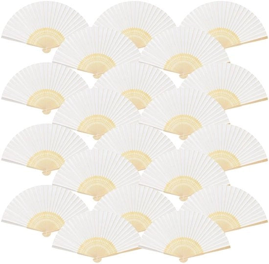 Ventilatore manuale - Fazzoletti di carta - 20 pezzi - Bianco - Decorazione per matrimoni - Versatile per feste e uso domestico