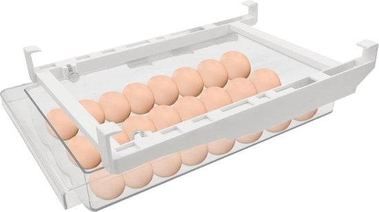 Elettrodomestico Estraibile per Contenitore delle Uova - Spazio per 18 Uova - Organizzatore della Laveria - Adatto per la Maggiore Parte dei Frigoriferi