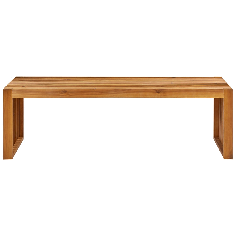 Set da pranzo da giardino 3 pezzi Tavolo rettangolare in legno massiccio di acacia 2 panche Design rustico per interni esterni