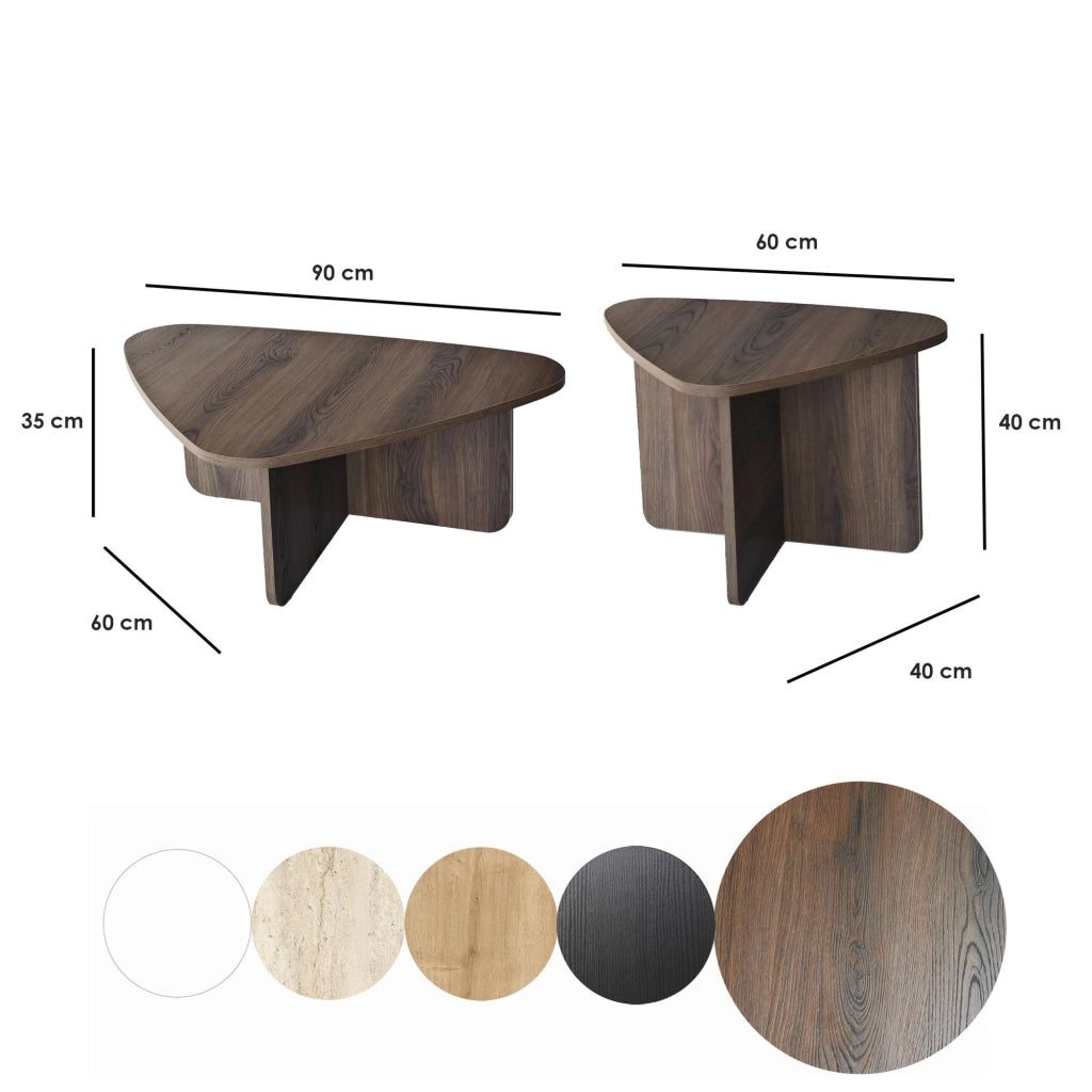 Saraceno, Tavolino da Salotto Modulabile, 90x60x35h cm Marrone Noce
