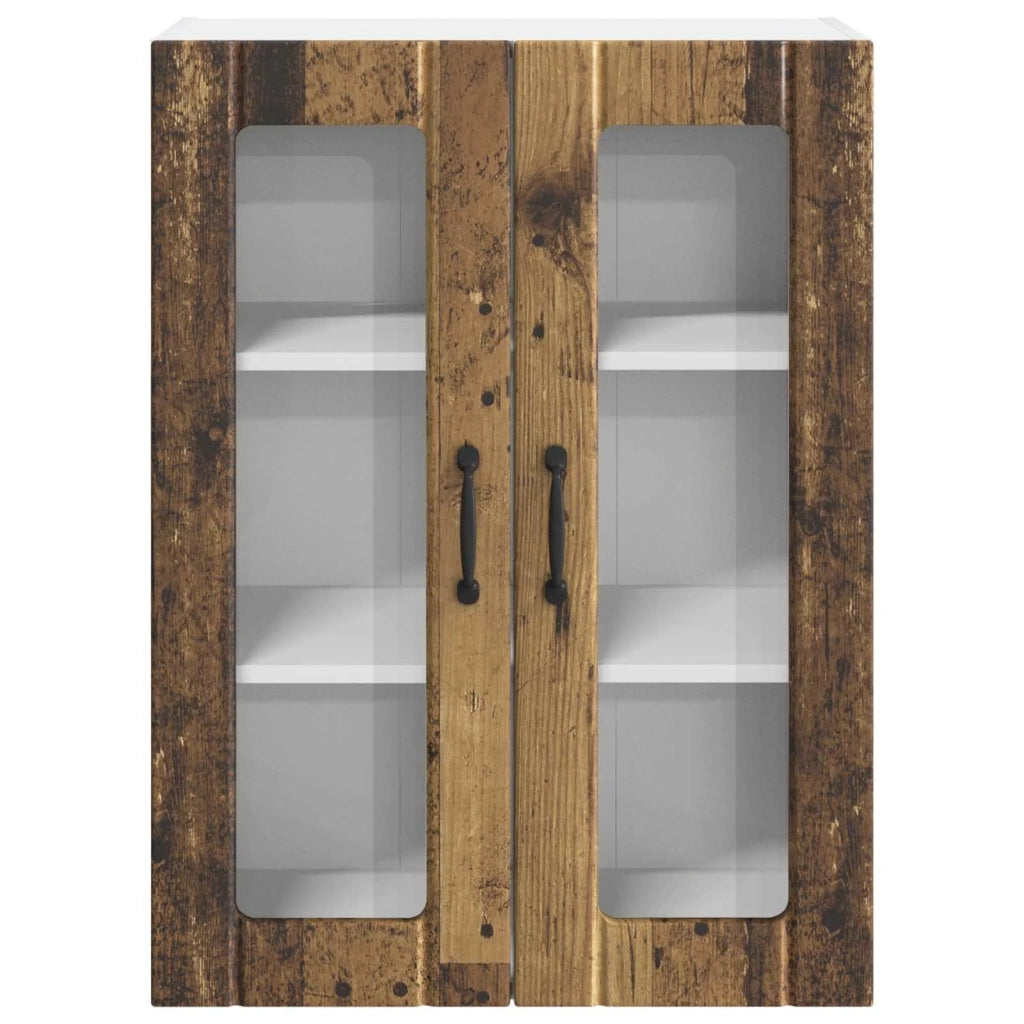 Mobile in vetro da parete LUCCA Legno antico 60 x 31 x 80 cm