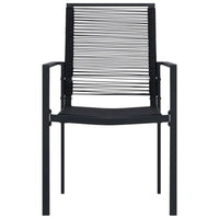 Sedie da Giardino 4 pz in Rattan Nero cod mxl 15823
