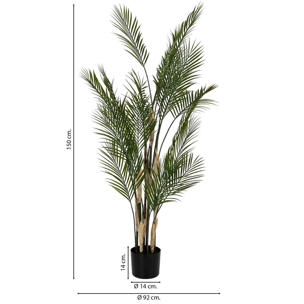 Albero artificiale decorativo kwai con 23 foglie verde 92x92x150