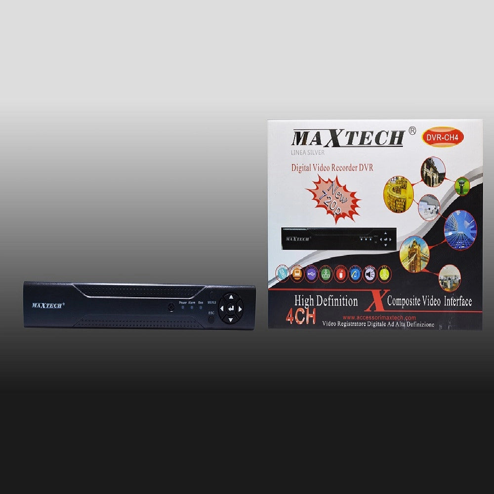 Trade Shop - Video Registratore Digitale Dvr Ad Alta Definizione 4 Canali 720p Maxtech Dvr-ch4 -