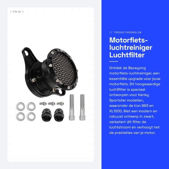 Pulitore d'aria per motocicletta - Lega di alluminio - Compatibile