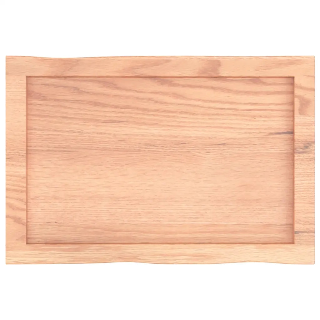 Piano Tavolo Marrone Chiaro 60x40x(2-4) cm Rovere Non Trattato 363930