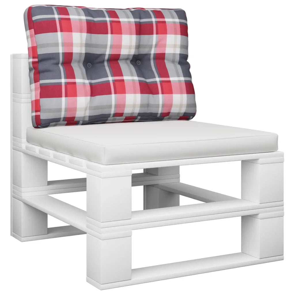 Cuscino per Pallet a Quadri Rossi 50x40x12 cm in Tessuto 360548