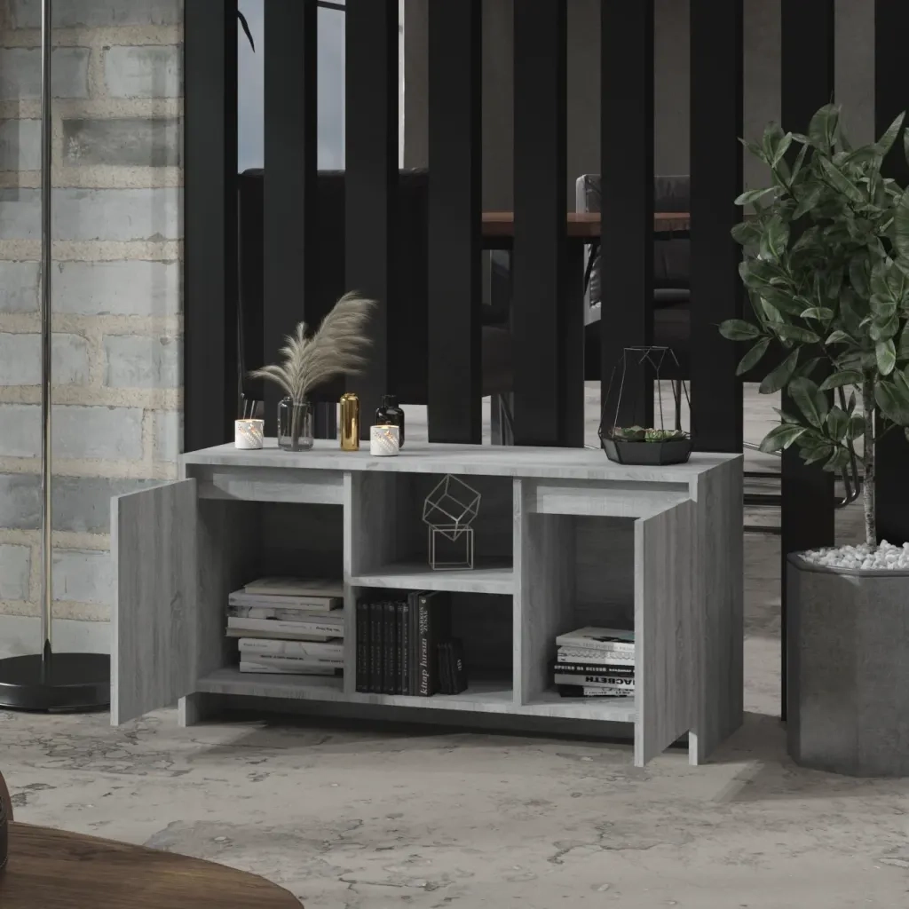 Mobile Porta TV Grigio Sonoma 102x37,5x52,5 cm in Truciolato 813021
