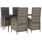 Set da pranzo da giardino nero e grigio da 5 pezzi con cuscini 02_0014861