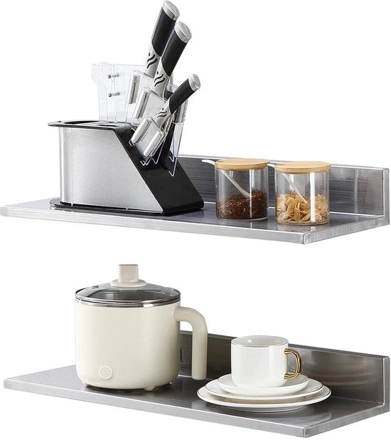 Pannello di parete in acciaio inossidabile con backsplash, 21,8 x 61 cm
