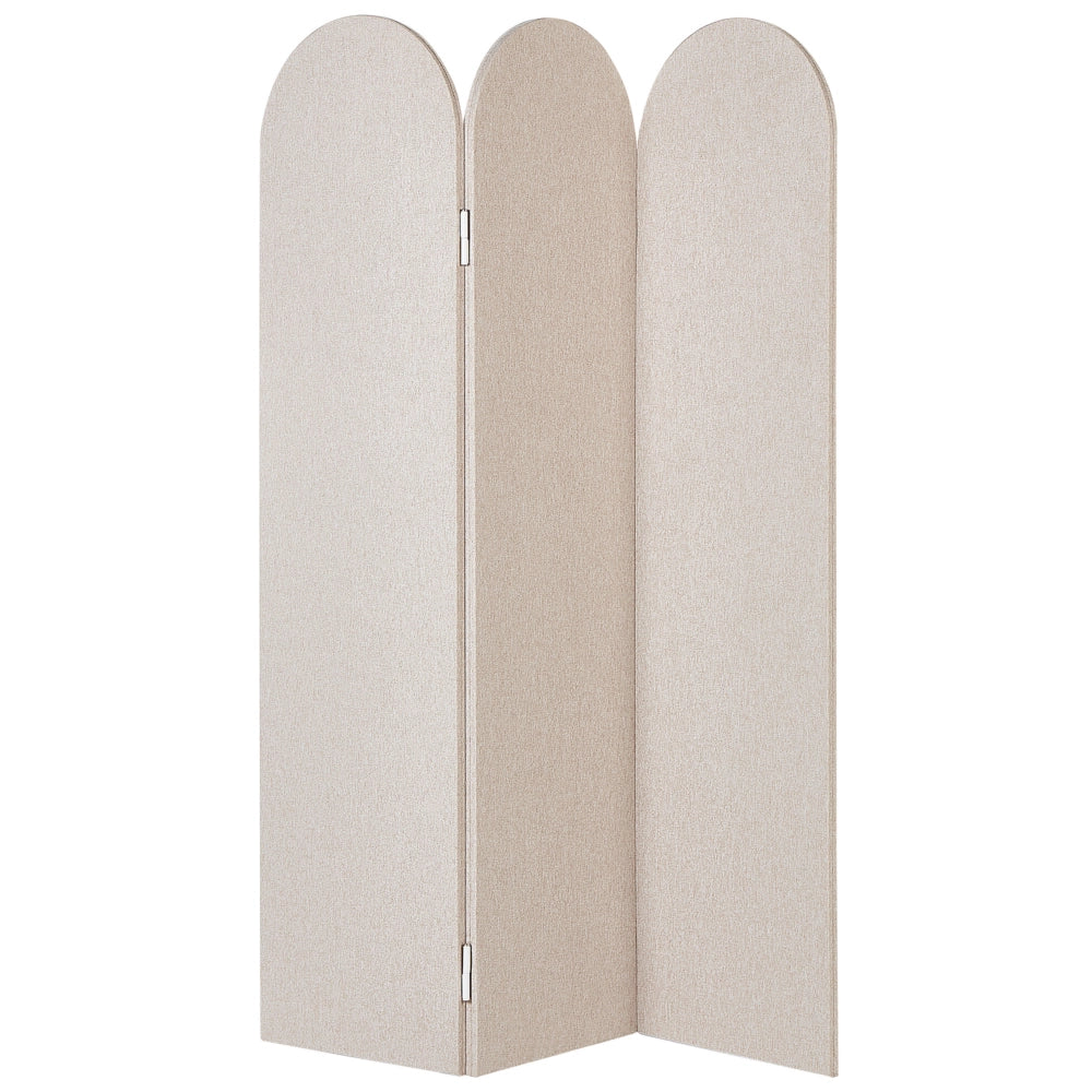Divisorio pieghevole a 3 pannelli con struttura in acciaio poliestere beige ufficio domestico stile moderno