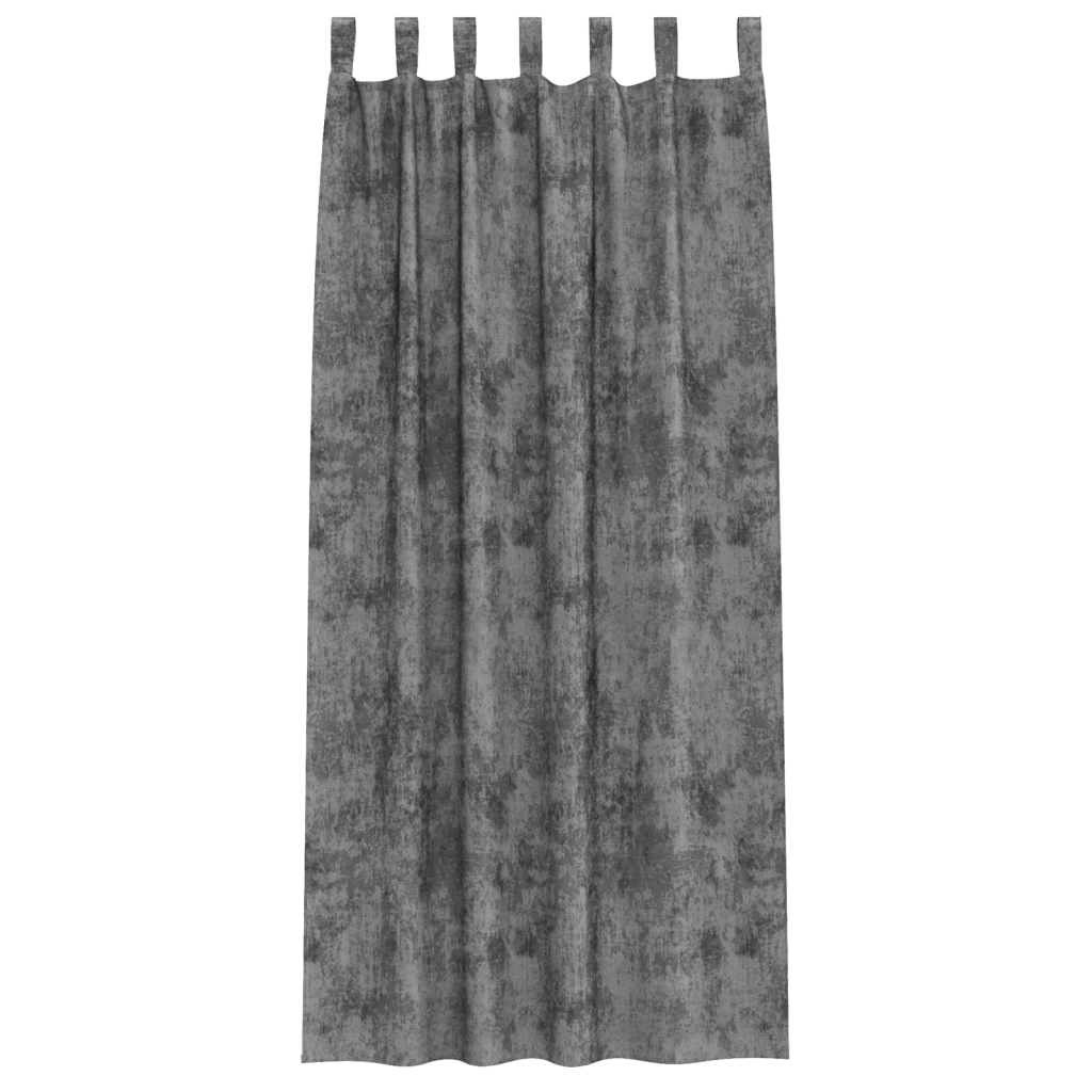 Tende in Velluto 2 pcs con Occhielli Grigie 245x140 cm