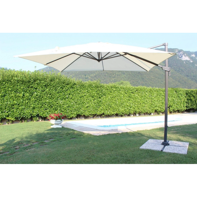 OMBRELLONE NEWTON NERO P/L 3 X 3 TELO ECRU