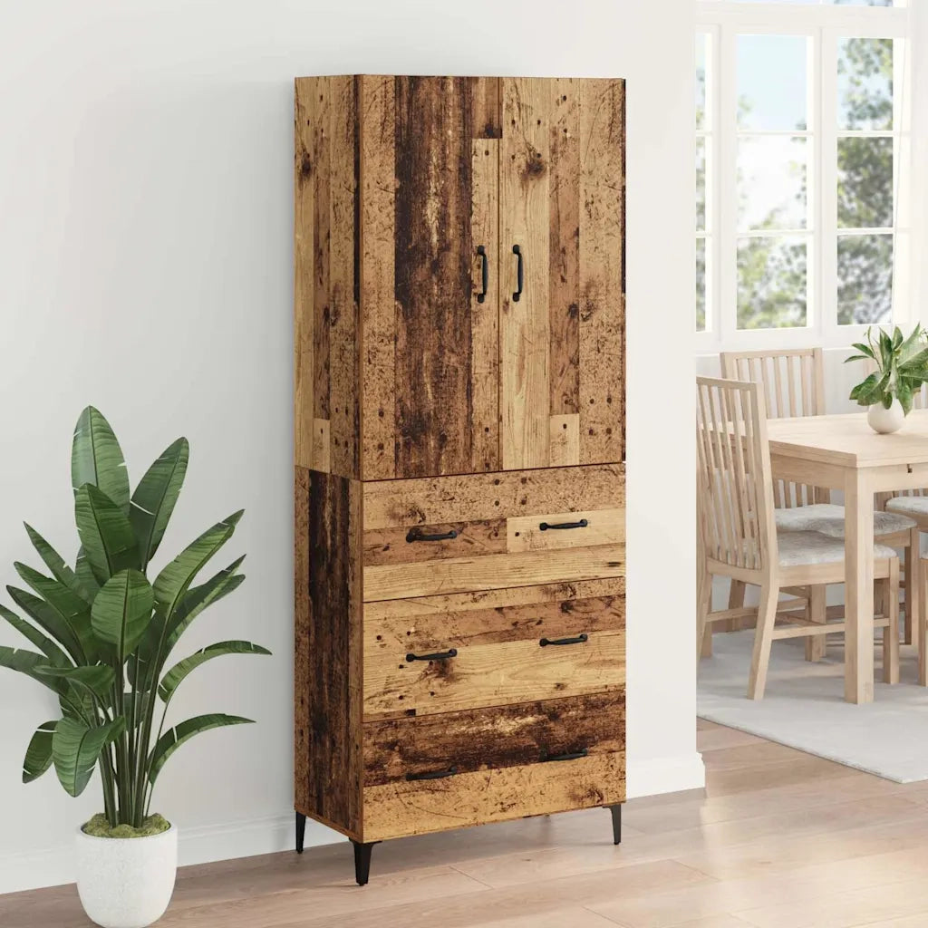 Credenza | Madia | Buffet da pranzo | Armadio da pranzo Legno vecchio 69,5 x 34 x 180 cm Legno multistrato