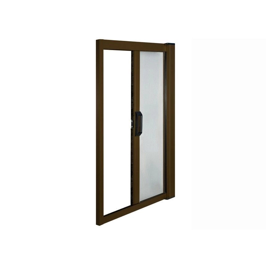 IRS Zanzariera per Porta Avvolgibile Orizzontale a Molla Kit Alluminio Verniciato Rete Fibra Vetro PVC 160x250 cm colore Marrone