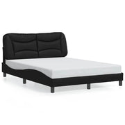 Letto matrimoniale | Letto per adulti | Giroletto senza Materasso Hvar Nero 140x190 cm in Similpelle