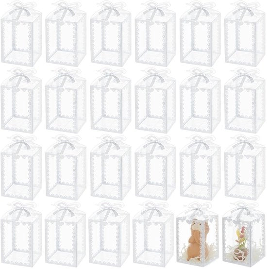 50 Pacchi di Geschenki in PVC trasparente con cerniera argentata, 50 pezzi