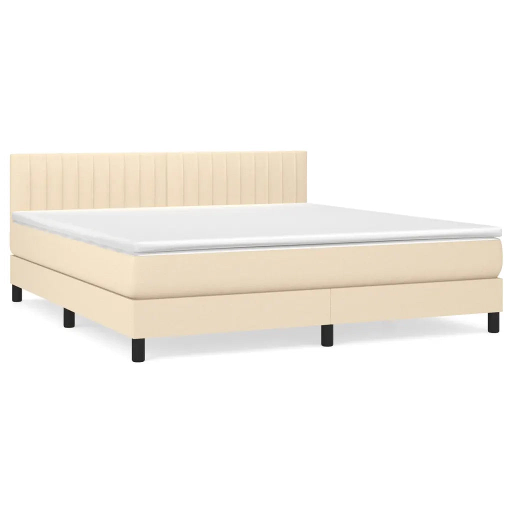 Giroletto a Molle con Materasso Crema 180x200 cm in Tessuto 3140238