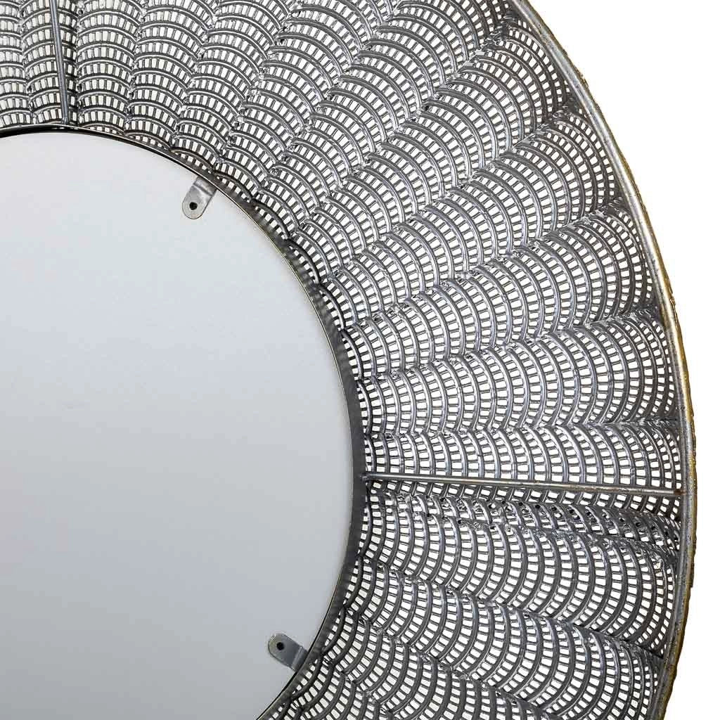 Specchio da parete in metallo dorato 80,5x5,5x80,5h