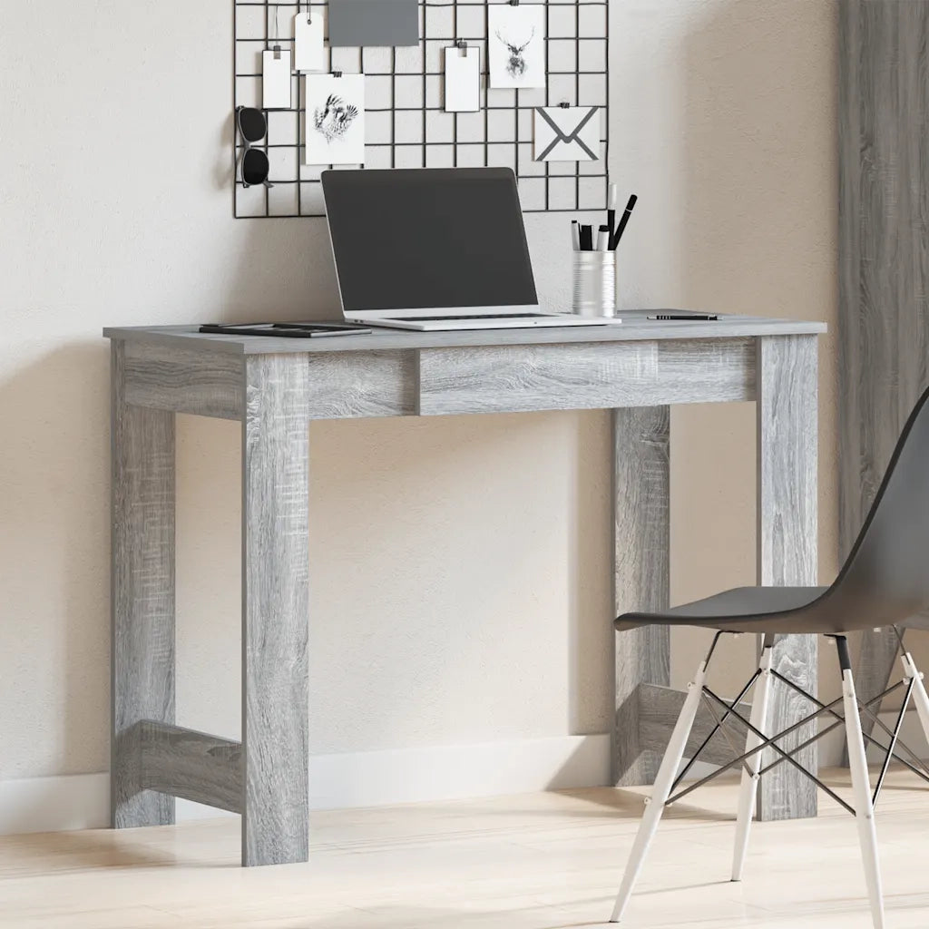 Scrivania Grigio Sonoma 100x45x75 cm in Legno Multistrato 860432