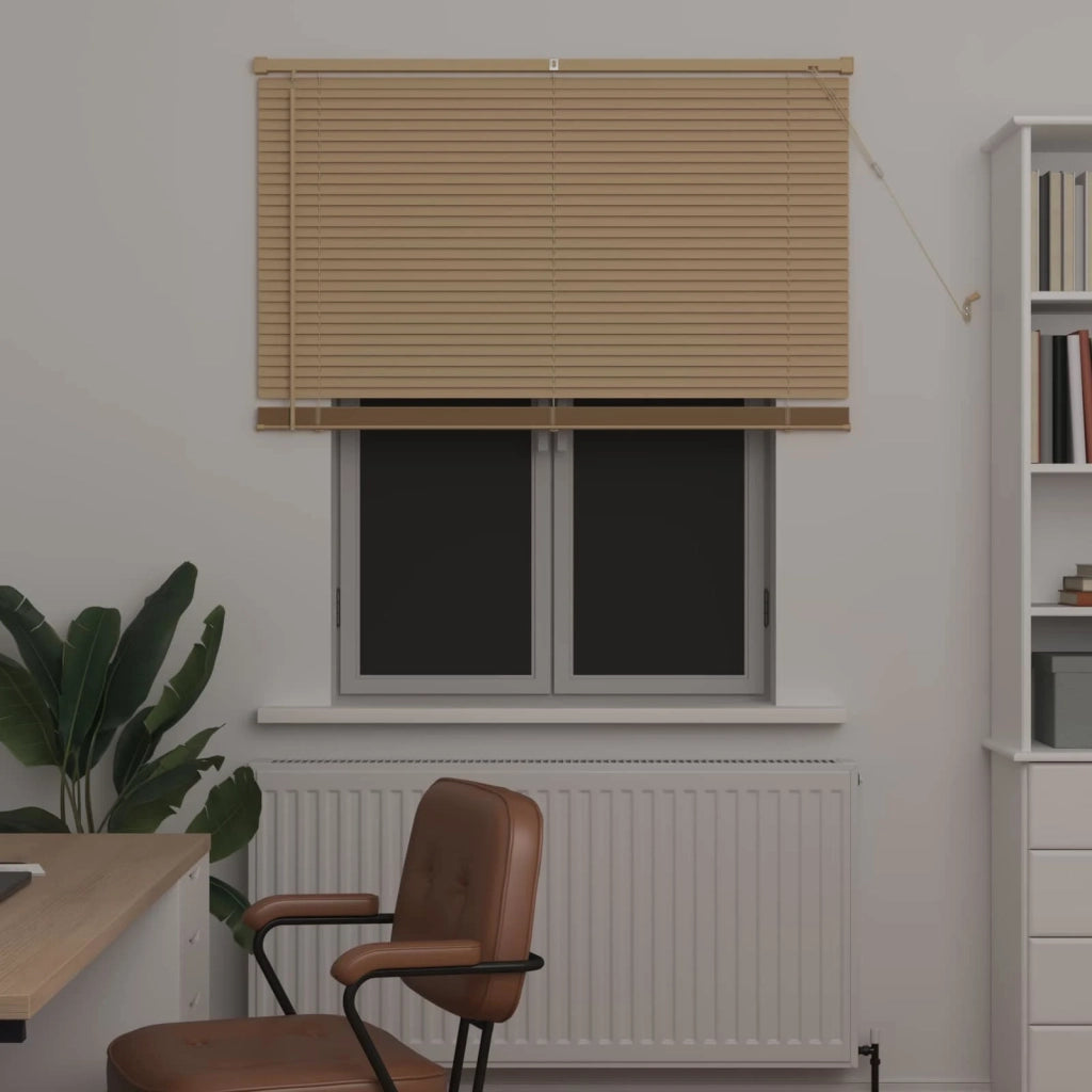Tenda Veneziana Marrone Chiaro con Motivo 150 x 110 cm PVC 42003765