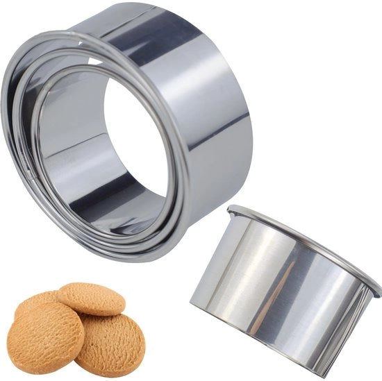 Impastatrice per biscotti set da 4 pezzi - Forme a punta rotonda - Acciaio inossidabile - 3 dimensioni - Facile da usare - Facile da pulire - Forma a punta