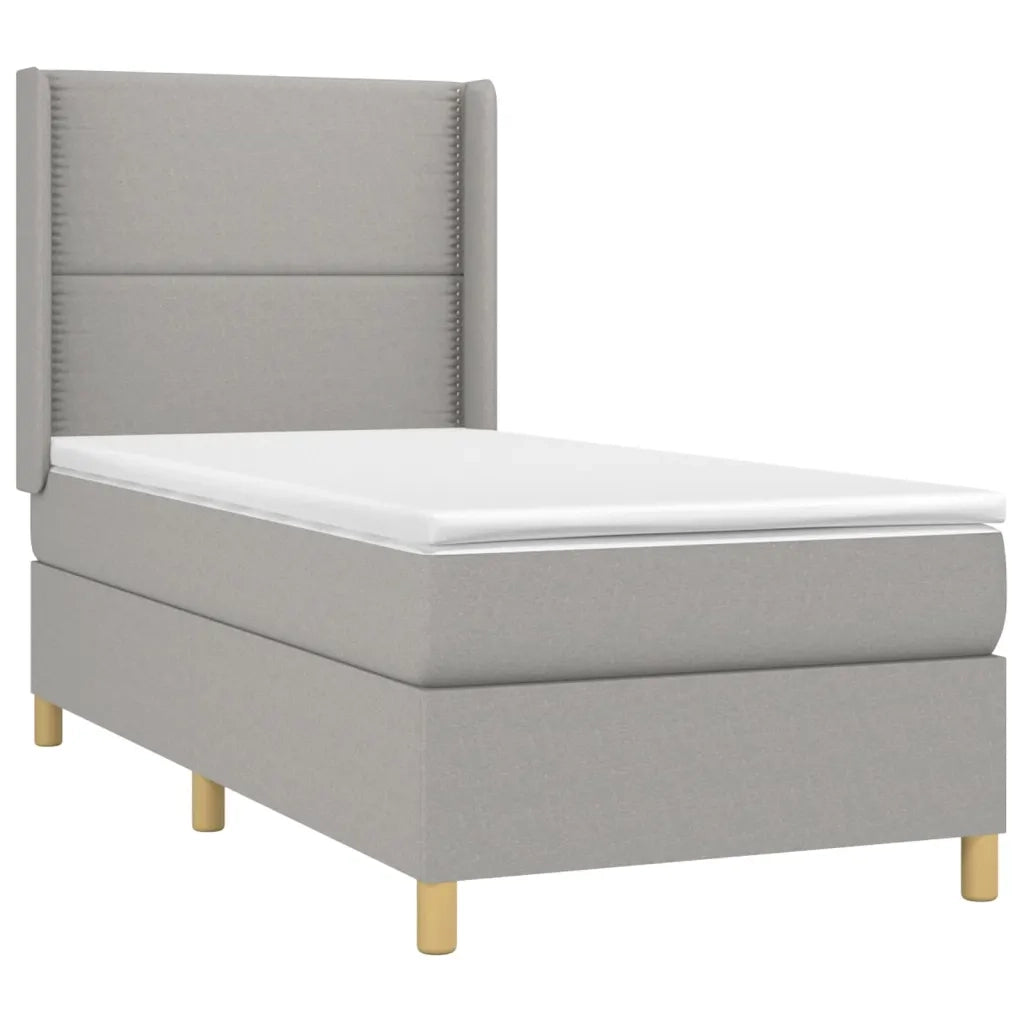 Giroletto a Molle con Materasso Grigio Chiaro 90x200 cm Tessuto 3131881