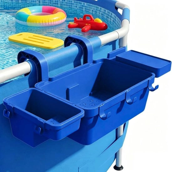 Contenitore per bagno acqua-tight - Contenitore di stoccaggio per bagno - Contenitore di stoccaggio con coperchio - Contenitore di stoccaggio per accessori da bagno - Contenitore di stoccaggio con contenitori per bicchieri - Durevole e veloce asciugatura