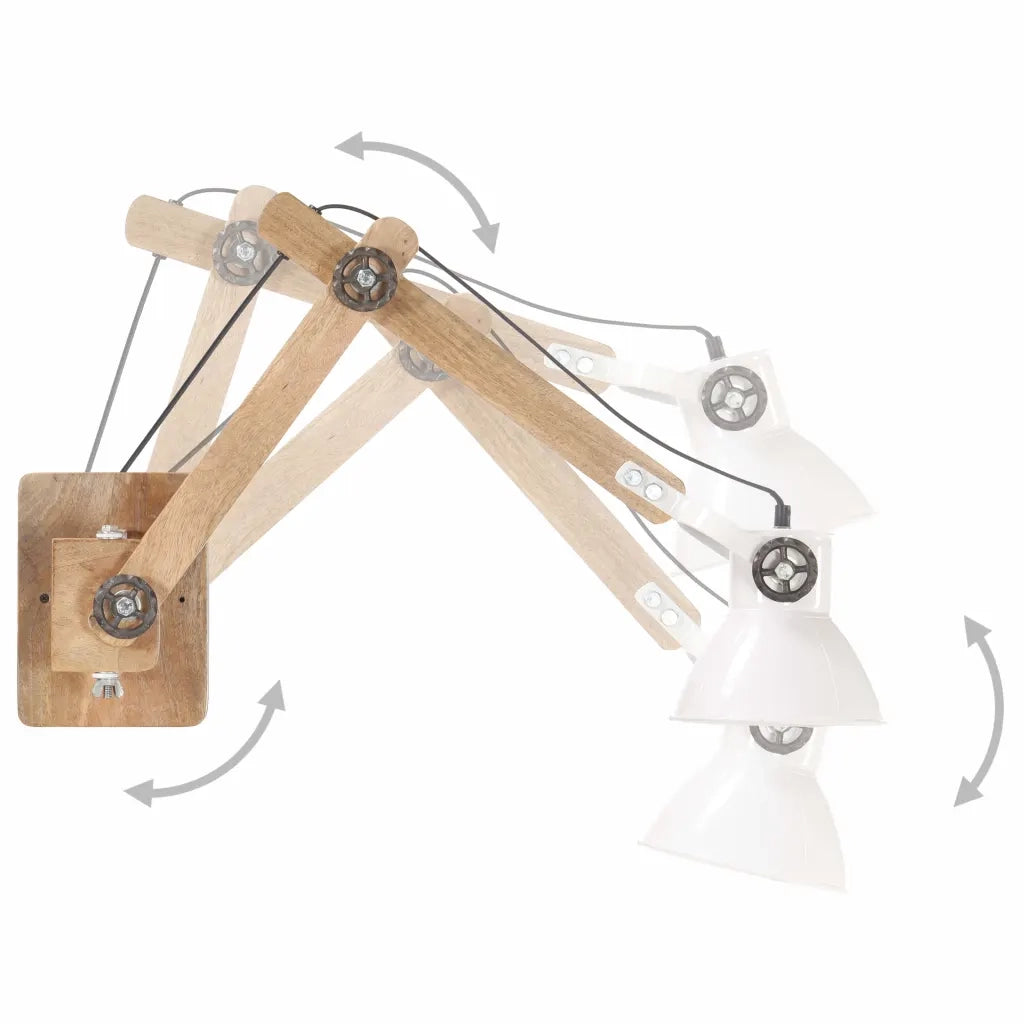 Lampada da Parete Stile Industriale Bianca Rotonda E27 CFW5235125