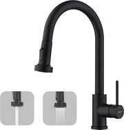 Kraan da bagno con rubinetto esterno per cucina, color nero, attacco per lavello, armatura ad alta pressione per cucina a incasso