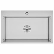 Lavello da Cucina Lavorato a Mano-Lavandino-Lavabo in Acciaio Inox 171127