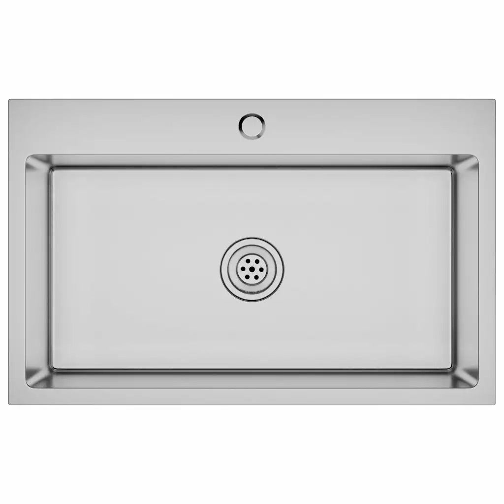 Lavello da Cucina Lavorato a Mano-Lavandino-Lavabo in Acciaio Inox 171127