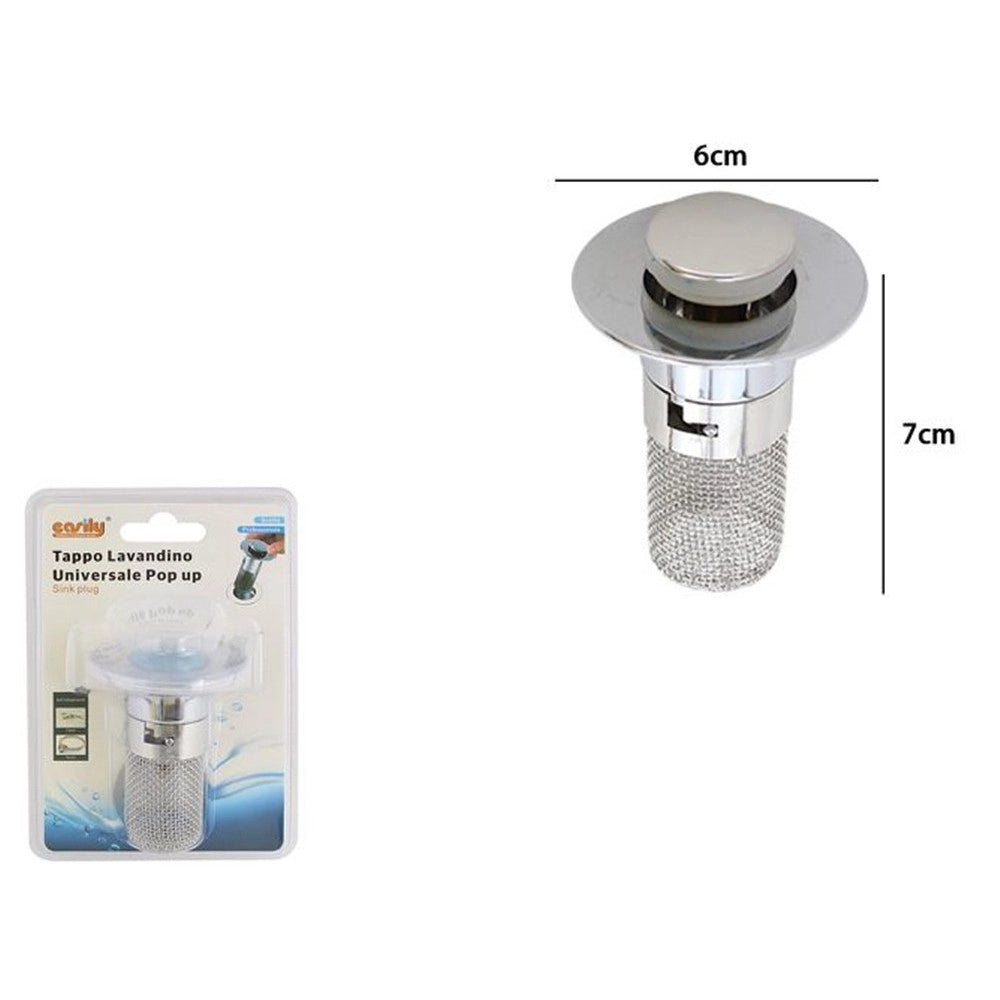 Trade Shop - Tappo Per Lavandino Pop Up Di Scarico Filtro Universale Bagno Cucina Lavabo Lavello 87337 -
