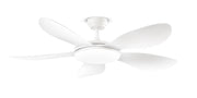 Ventilatore da soffitto in metallo bianco 130 cm, 36W LED, 6 velocità, Telecomando incluso, luce dimmerabile con temperatura regolabile - Perenz