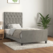 Giroletto senza Materasso Grigio Chiaro 80x200 cm Velluto 3125904